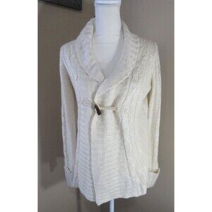 NWT Sonoma Cardigan 290 Bamboo Clar Sz Medium Ivory Toggle Clasp